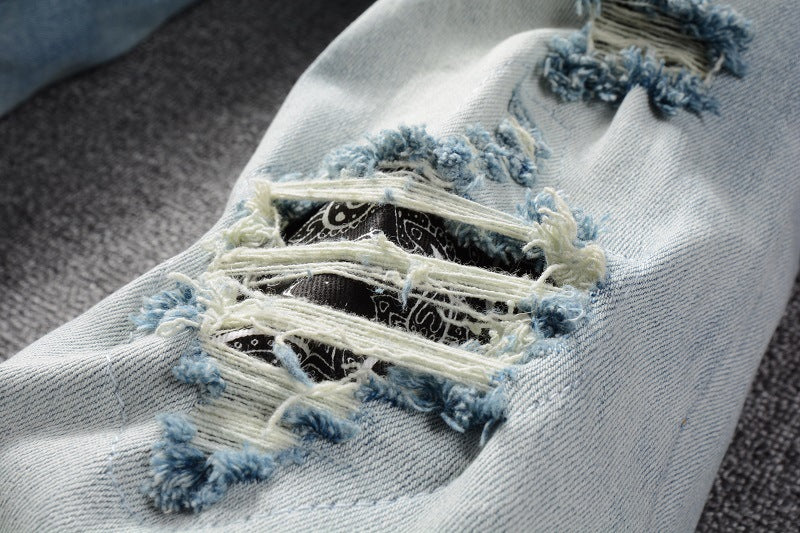 Letter Embroidery Jeans